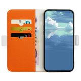 Peňaženkové kožené puzdro Candy Color na Samsung Galaxy A73 5G - Oranžová
