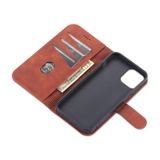Peňaženkové kožené puzdro AZNS na iPhone 14 - Hnedá
