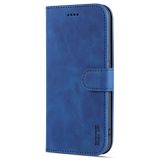 Peňaženkové kožené puzdro AZNS na iPhone 14 - Modrá
