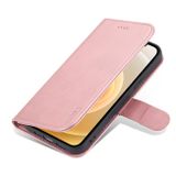 Peňaženkové kožené puzdro AZNS na iPhone 14 Plus - Ružovozlatá