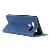 Peňaženkové kožené puzdro na LG K61 - Modrá