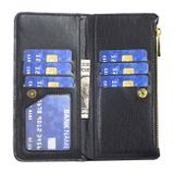 Peňaženkové kožené puzdro Diamond Lattice Zipper na Moto G31/G41 - Čierna