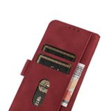 Peňaženkové kožené puzdro KHAZNEH na Motorola Moto G62 5G – Červená