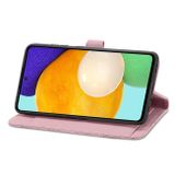 Peňaženkové kožené puzdro Flower na Samsung Galaxy A73 5G - Ružová