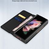 Peňaženkové kožené puzdro Split na Samsung Galaxy Z Fold4 - Hnedý karbón