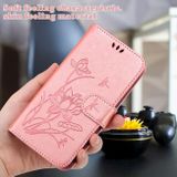 Peňaženkové kožené puzdro LOTUS na iPhone 14 Pro - Ružová