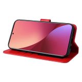 Peňaženkové kožené puzdro EMBOSSED na Xiaomi 12X – Červená