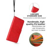 Peňaženkové kožené puzdro EMBOSSED na Xiaomi 12X – Červená
