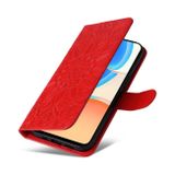 Peňaženkové kožené puzdro SUNFLOWER na Honor X8 4G 2022 – Červená