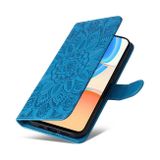 Peňaženkové kožené puzdro SUNFLOWER na Honor X8 4G 2022 – Modrá