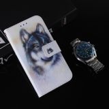 Peňaženkové 3D puzdro na Huawei P40 Lite - Colored Drawing -vlk