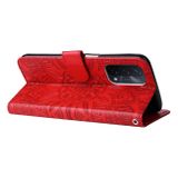 Peňaženkové kožené puzdro SUNFLOWER na Oppo A54 5G - Červená