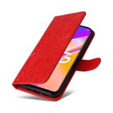 Peňaženkové kožené puzdro SUNFLOWER na Oppo A54 5G - Červená