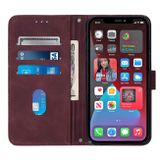 Peňaženkové kožené puzdro CROSSBODY na iPhone 14 Pro Max - Wine Red