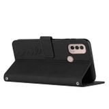 Peňaženkové kožené puzdro Skin Feel Heart na Motorola Moto E20 / E30 / E40 - Čierna