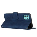 Peňaženkové kožené puzdro Heart Pattern na Motorola Edge 20 Lite - Modrá