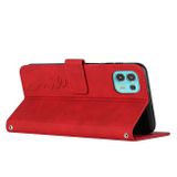 Peňaženkové kožené puzdro Heart Pattern na Motorola Edge 20 Lite - Červená