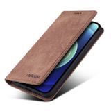 Peňaženkové kožené puzdro TAOKKIM na iPhone 14 Pro Max - Hnedá