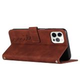Peňaženkové kožené puzdro SKIN na iPhone 14 Pro Max - Hnedá