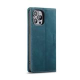 Peňaženkové kožené puzdro CaseMe na iPhone 14 Pro Max - Modrá