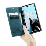 Peňaženkové kožené puzdro CaseMe na iPhone 14 Pro Max - Modrá