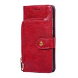 Peňaženkové kožené puzdro ZIPPER BAG na Huawei Nova 10 – Červená