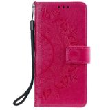 Peňaženkové kožené puzdro TOTEM na iPhone 14 Plus - Červená
