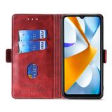 Peňaženkové kožené puzdro Contrast na Samsung Galaxy A73 5G - Fialová a ružovo červená