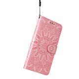 Peňaženkové kožené puzdro SUNFLOWER na iPhone 14 Plus - Ružová