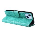 Peňaženkové kožené puzdro SUNFLOWER na iPhone 14 Plus - Zelená
