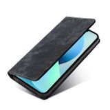 Peňaženkové kožené puzdro RFID Brush Texture na Moto E32 - Čierna