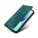 Peňaženkové kožené puzdro RFID Brush Texture na Moto E32 - Zelená