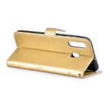 Peňaženkové kožené puzdro na Samsung Galaxy A30 - Zlatý