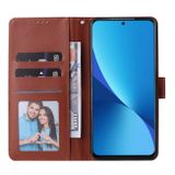Peňaženkové kožené puzdro MULTIFUNCTIONAL na Xiaomi 12 Lite – Hnedá