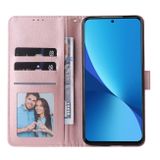 Peňaženkové kožené puzdro MULTIFUNCTIONAL na Xiaomi 12 Lite – Ružovozlatá