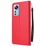 Peňaženkové kožené puzdro MULTIFUNCTIONAL na Xiaomi 12 Lite – Červená