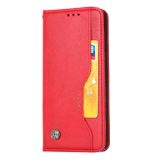 Peňaženkové kožené puzdro na iPhone 14 Pro - Červená