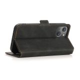 Peňaženkové kožené puzdro RETRO na iPhone 14 - Čierna
