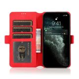 Peňaženkové kožené puzdro RETRO na iPhone 14 Plus - Červená