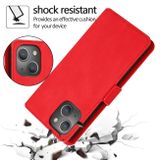 Peňaženkové kožené puzdro RETRO na iPhone 14 Plus - Červená
