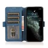 Peňaženkové kožené puzdro RETRO na iPhone 14 Plus - Námornícka modrá