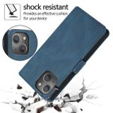 Peňaženkové kožené puzdro RETRO na iPhone 14 Plus - Námornícka modrá