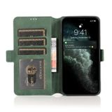 Peňaženkové kožené puzdro RETRO na iPhone 14 Plus - Zelená