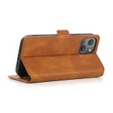 Peňaženkové kožené puzdro RETRO na iPhone 14 Plus - Hnedá