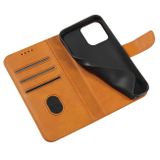 Peňaženkové kožené puzdro CALF TEXTURE na iPhone 14 Pro - Khaki