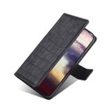 Peňaženkové kožené puzdro CROCODILE na iPhone 14 - Čierna