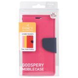 Peňaženkové kožené puzdro GOOSPERY na iPhone 14 Pro - Rose Red
