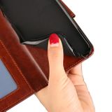 Peňaženkové kožené puzdro CRYSTAL na iPhone 14 Plus - Červená