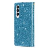 Peňaženkové Glitter puzdro Laser na Samsung Galaxy Z Fold4 - Modrá