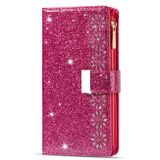 Peňaženkové Glitter puzdro Laser na Samsung Galaxy Z Fold4 - Ružovočervená